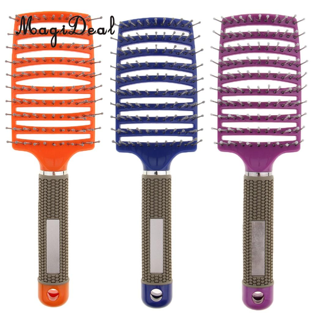 

Magideal 3 Curved Vented Styling Hair Brush Detangling Fast Blow Drying Comb
