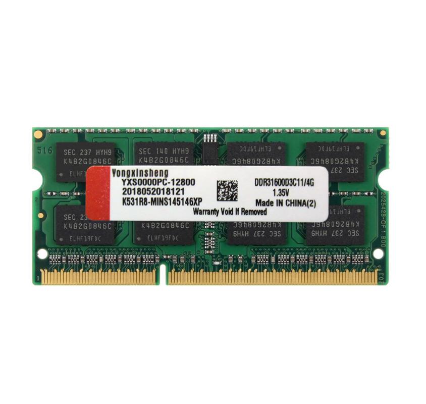 

Yongxinsheng DDR3L RAM 4GB 8GB 1600 MHz SODIMM PC3L-12800 Laptop Memory 204 Pin 1.35V green