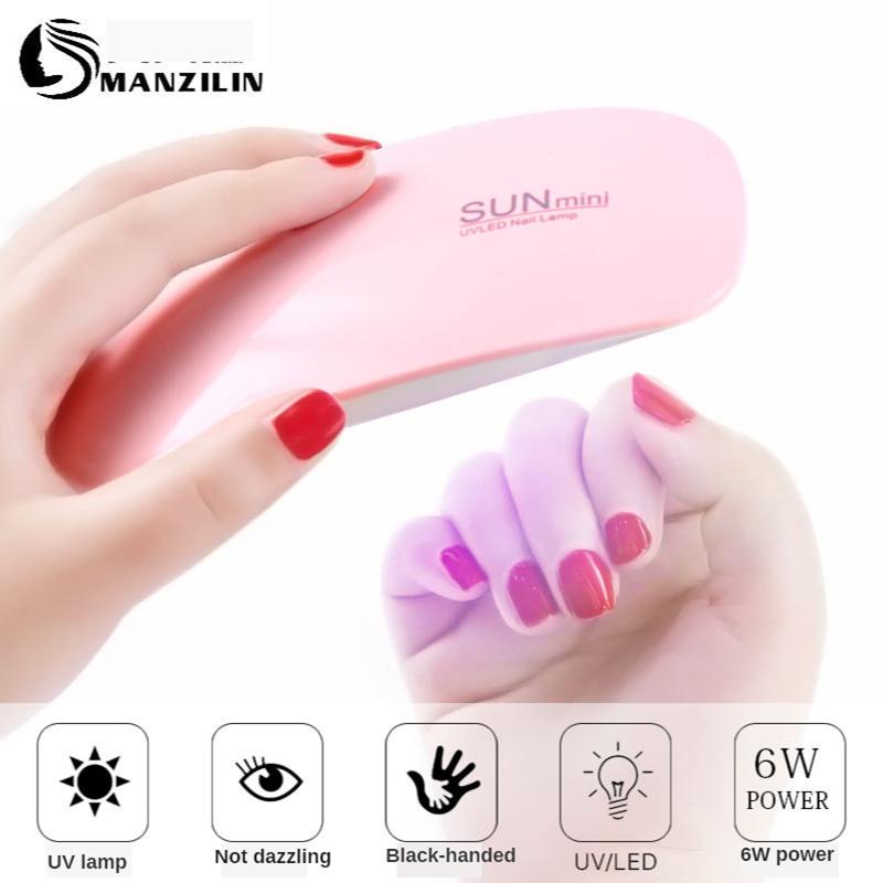 

Mini USB Phototherapy Machine Nail Polish Gel Dryer UV Sterlizer LED Portable Lamp 45S Quick Drying Glue Folding Small Nail Lamp, Pink