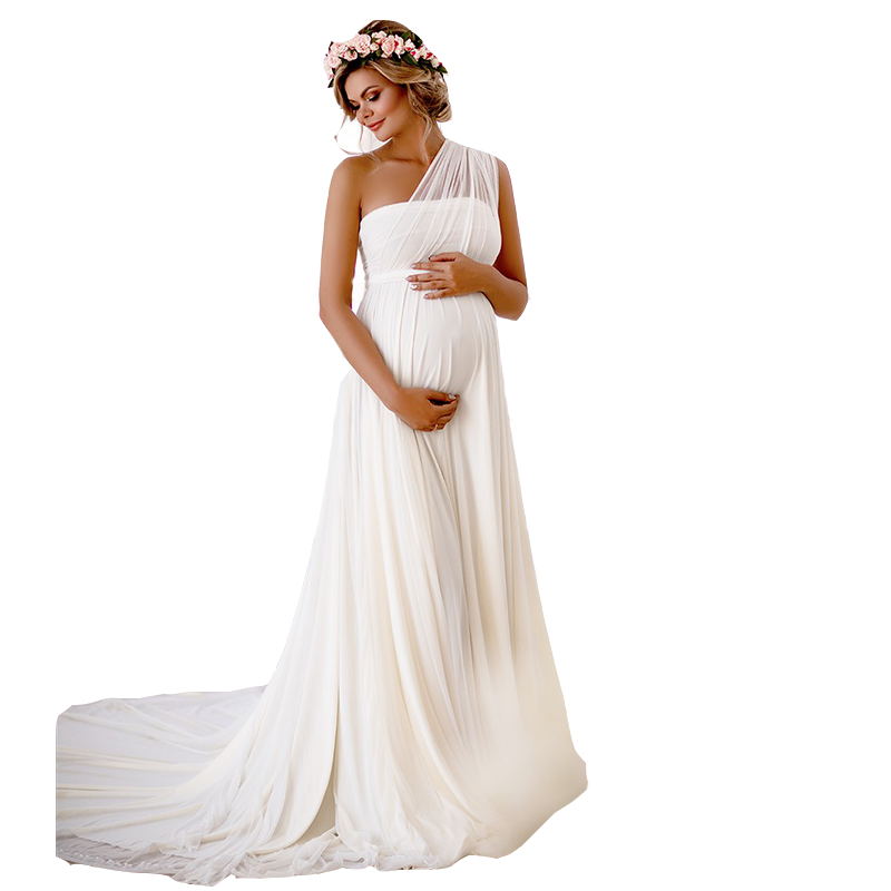white long baby shower dress