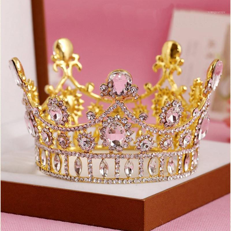 

Motoitems Hair Clips & Barrettes 8cm High Royal Queen Crown Crystal Rhinestone Stone Wedding Tiara For Women Costume Bridal Accessories Peri, Golden;silver
