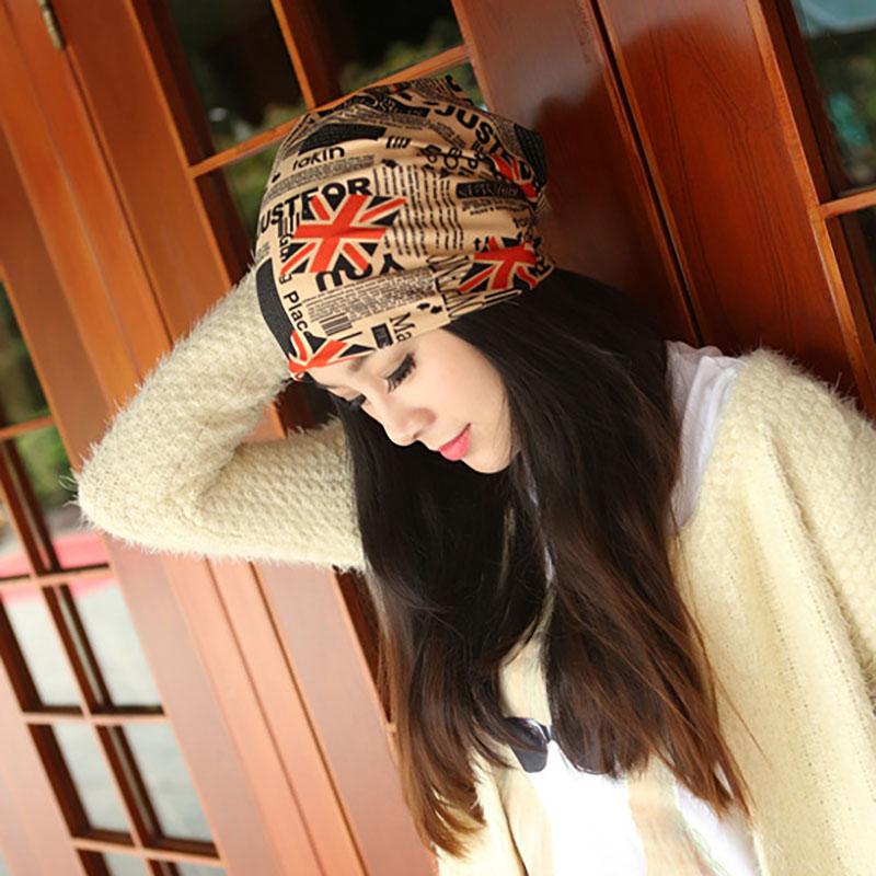 

1 Pcs Lytwtw's New Women Hat Polyester Adult Casual British Flag Women's Hats Spring Autumn Female Cap Scarf Fashion Beanies