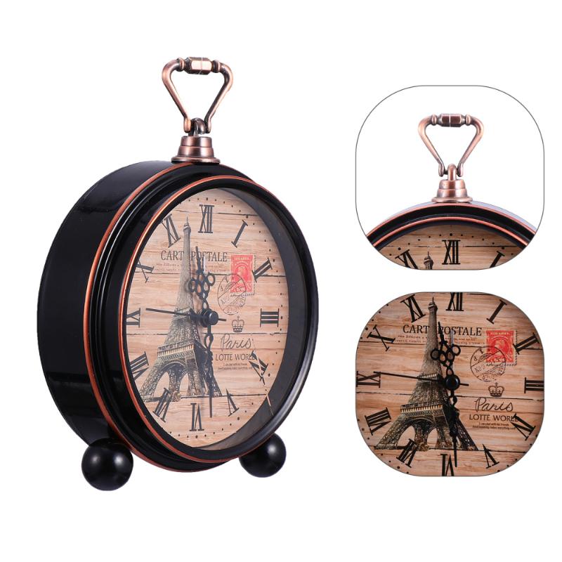 

Retro Desktop Clock Household Alarm Clock Mute Bedside for Daily Use