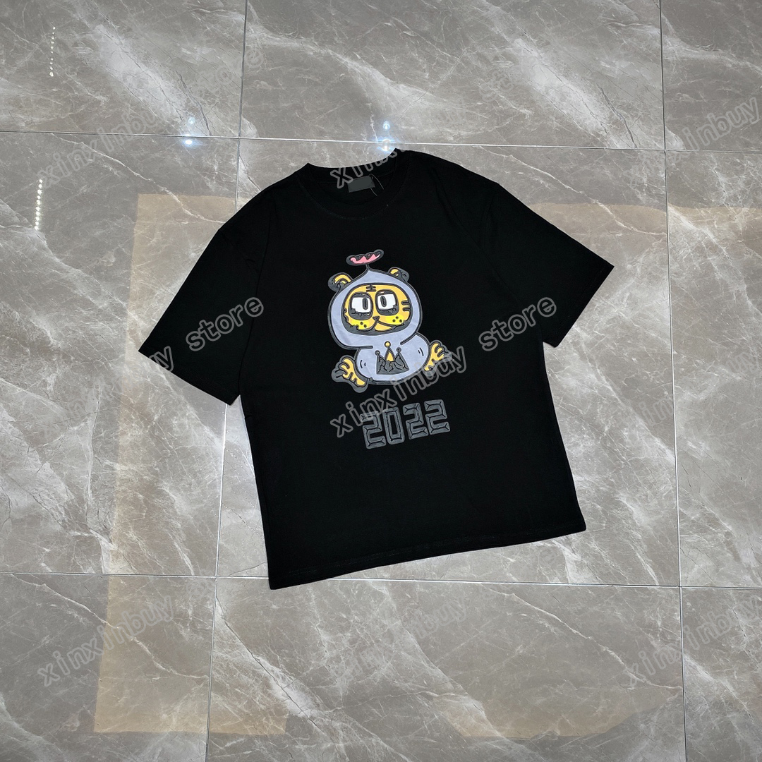 

22ss Men Women Designers T-Shirts tee Graffiti tiger paris letter print short sleeve Man Crew Neck Fashion Streetwear black white S-2XL