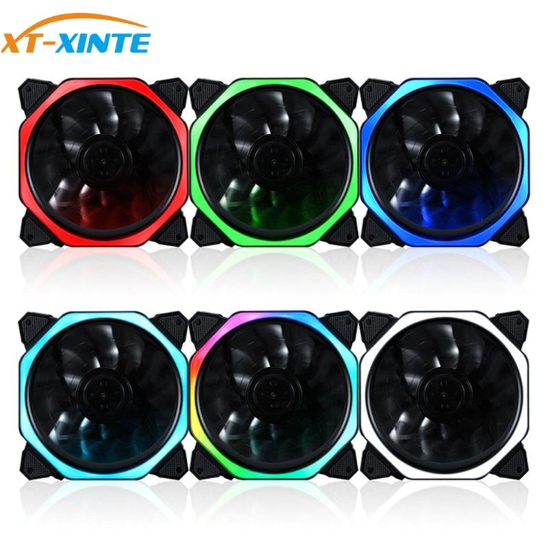 

12cm PC Computer 28dB Ultra Silent LED Fan Heatsink Cooler Cooling w/ Anti-Vibration Rubber Fan 12VDC 3P IDE 4pin Power Supply