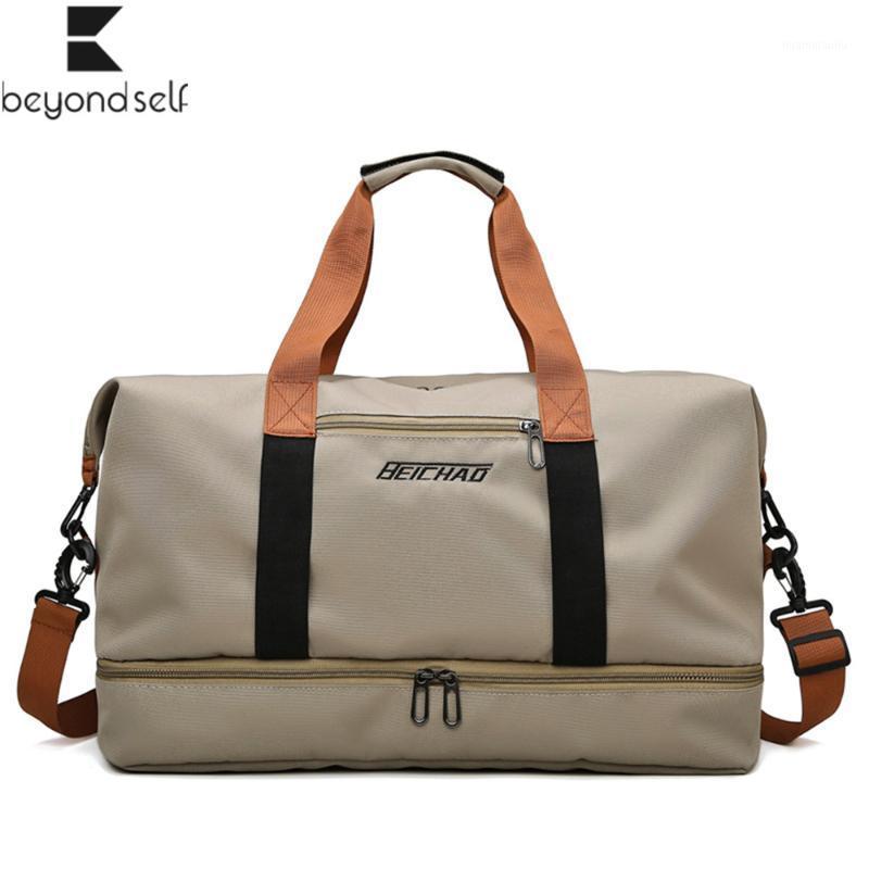 

Dry and Wet Separation Bag Outdoor Sports Bag Gym Fitness Yoga Large Capacity Waterproof Men Women Single Shoulder Handbag 76861, Army green