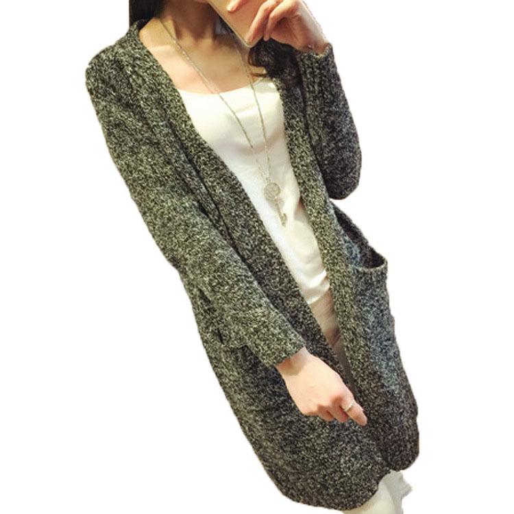 

2020 Fashion Autumn Winter Women Long Sleeve loose knitting cardigan cardigan sweater Womens Knitted Female, Gray