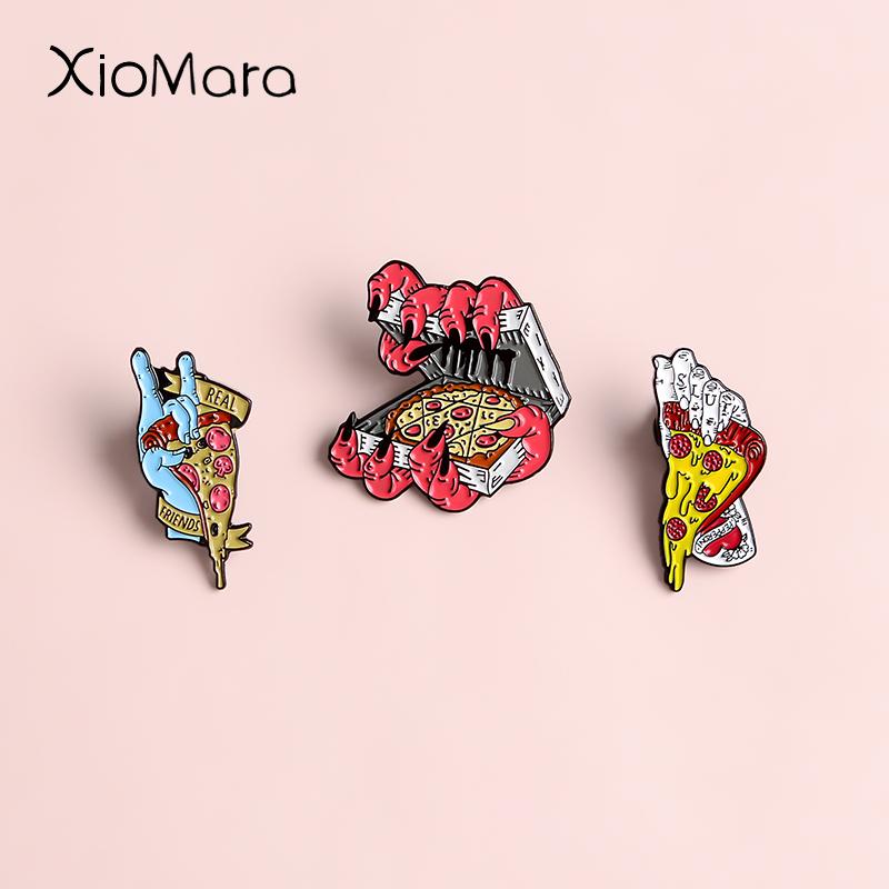 

Pins, Brooches Zombie Pizza Enamel Pins Horrible Halloween Evil Badges Denim Shirt Lapel Punk Cool Jewelry For Real Friends Gifts