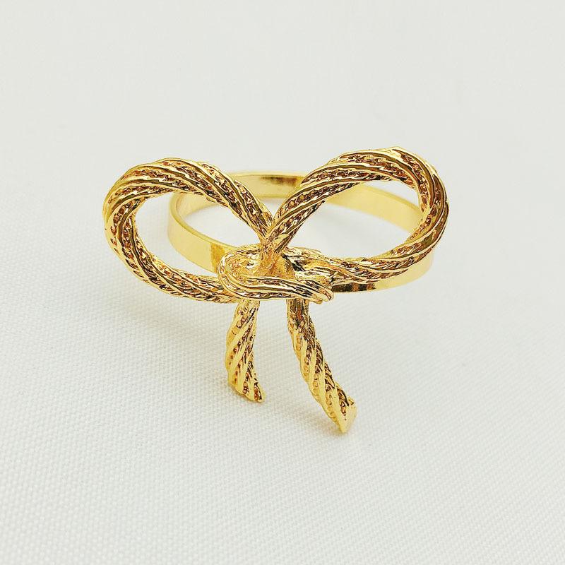

30pcs/lot Hotel Western Restaurant Golden Bow Tie Napkin Ring Napkin Button Cloth Ring Metal