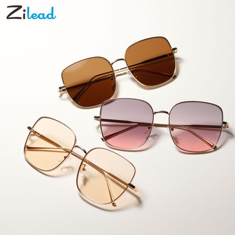 

Zilead Metallic Square Thin Glass Frame Retro Fashion Sunglasses Women 2020 New Ocean Color Sun Glasses Black For Men Driving1