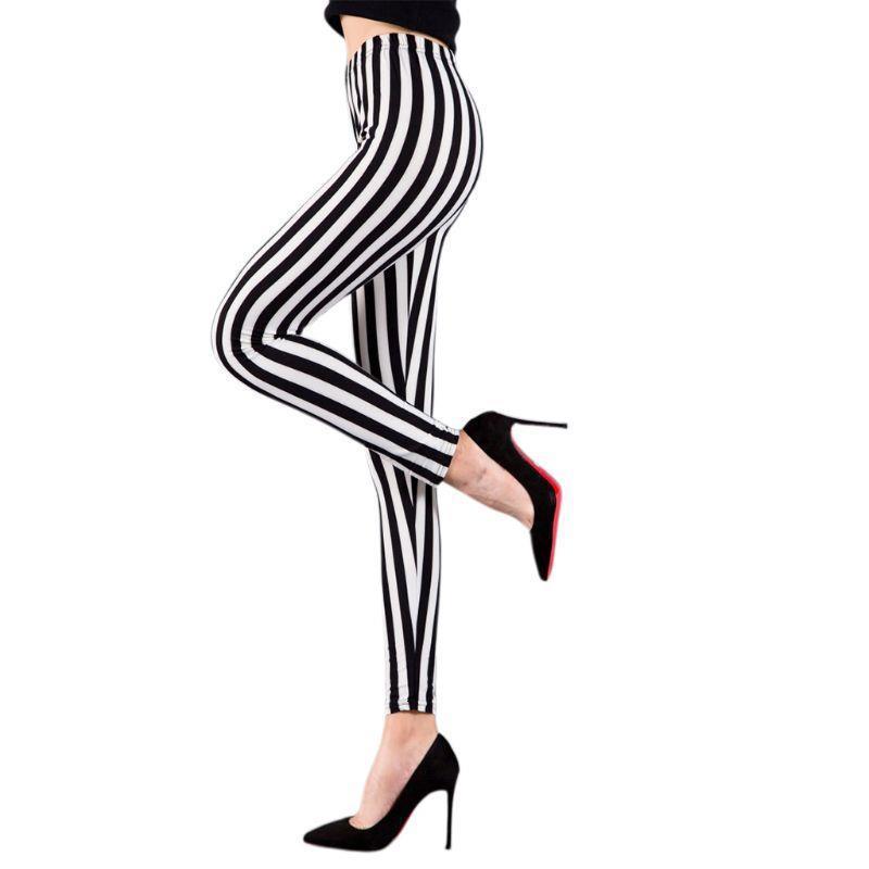 black white vertical striped pants