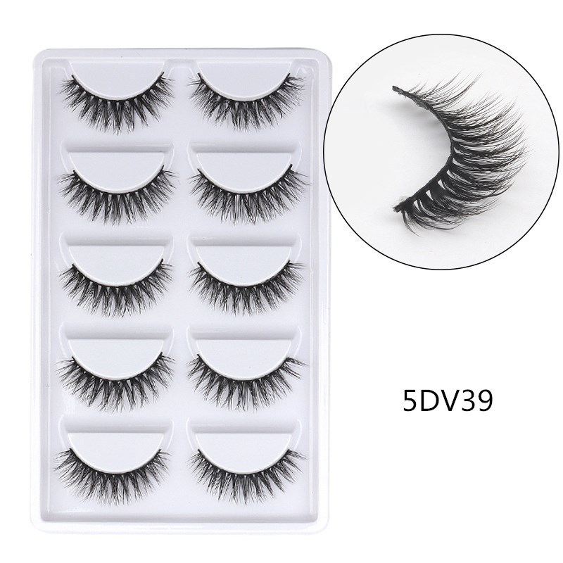

Factory Wholesale False Eyelashes 3D 5 Pairs of 3D European and American False Eyelashes Cross-Border Supply Support Customization