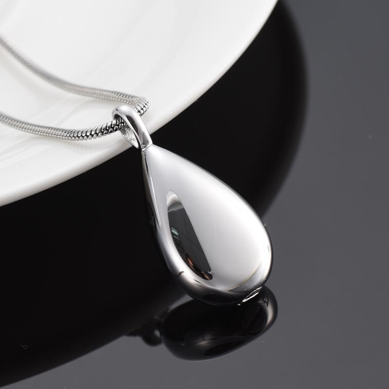 

LKJ9945 Shiny Polishing 316L Stainless Steel Cremation Jewelry Teardrop Mini Urn Locket Holding Ashes Keepsake