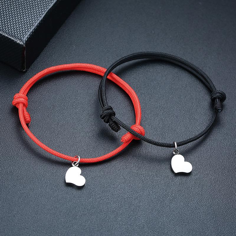 

Women's Love Heart Rope Bracelet Classic Knot Pirate Luck Cord Wristbands For Children Kids Birthday Gifts