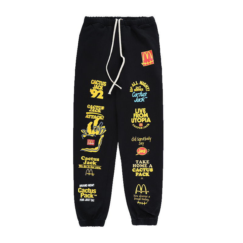 

2021 New Male Streetwear Hip Hop Print Pants B2O4, Black