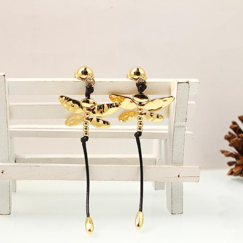 

Stud Fashion Dragonfly Tassel Earrings Gold Animal For Women Draping Modern Wear Long Pendant Jewelry1