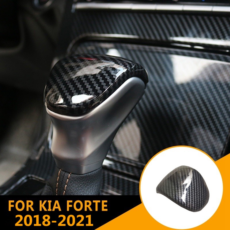ABS Carbon Fiber Inner Gear Lever Shift Knob Lid Cover Stickers Trim For Kia Forte 2018-2021 K3 Interior Auto Accessories-image-747972029