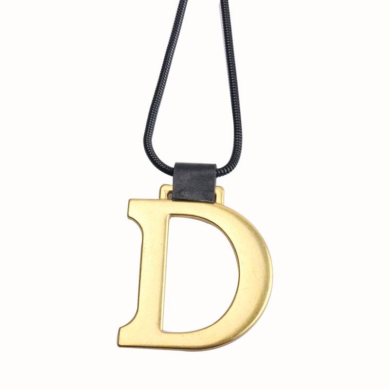 

Letter D rope chain necklace women sweater chain pendant necklaces fashion jewelry
