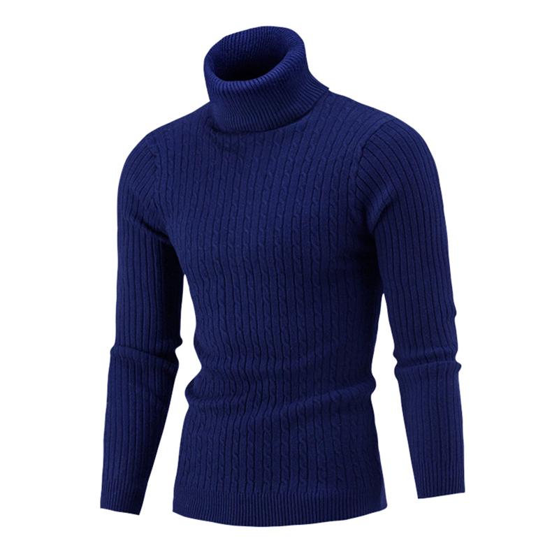 

Autumn Winter Men Solid Color Sweater Adults Long Sleeve High Collar Pullover 2020 New Fashion, Beige