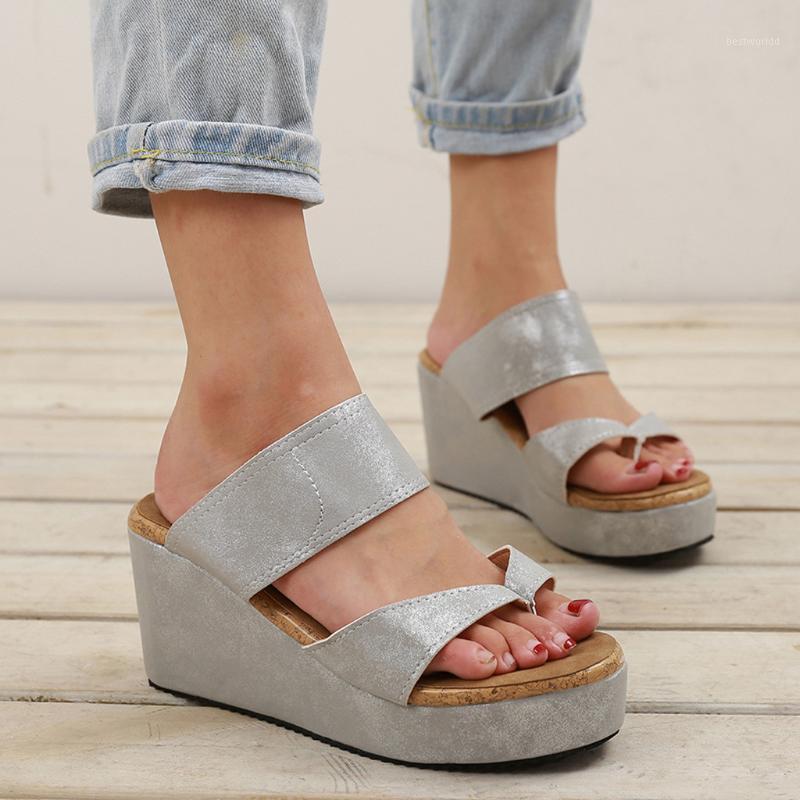 

Height Increase Platforms Slippers For Women Summer Beach Rome Style Casual Shoes Outdoor High Heel Wedges Slipper Flip Flops1