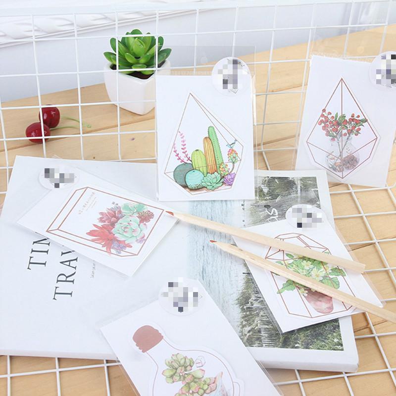 

5pcs/lot Kawaii Flower House Story Greeting Card Plant Flower Card Bless Greeting Cards Stationery Envelope Message Gift1