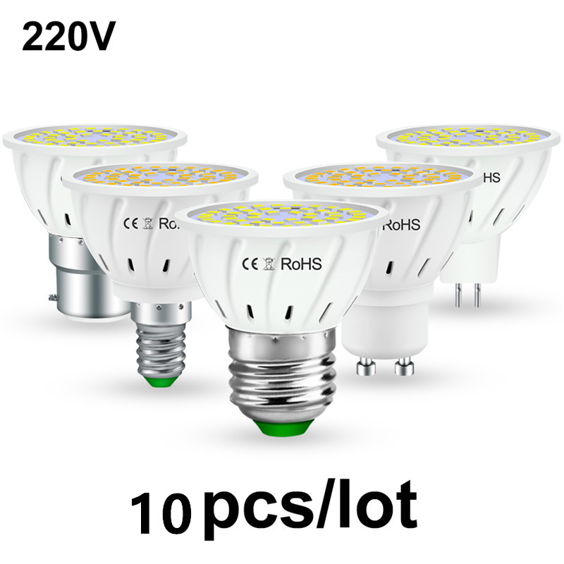 

LED Bulb ABS SMD2835 48 60 80leds E27 E14 MR16 GU10 LED Light Lamp 220V Warm White LED Lamp Spotlight