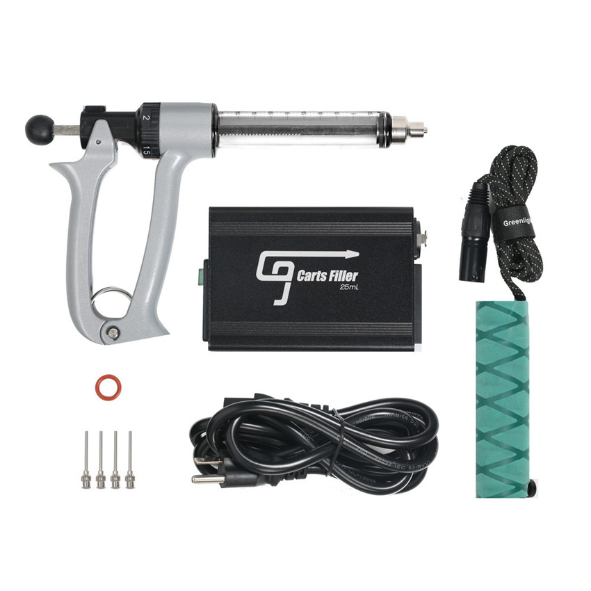 

Original Greenlightvapes G9 Carts Filler Gun Machine 25ml Semi Automatic E Liquid Vape Filling Device with Luer Lock Needle For Cartridges