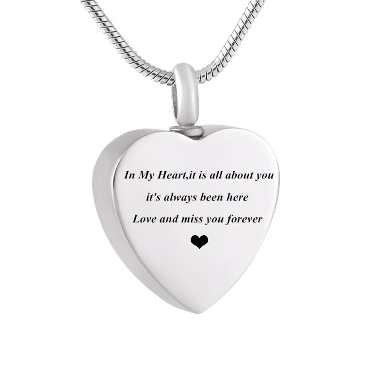 

X007 Loss of Love Memorial Urn Heart Cremation Locket Keep Loved One's Ashes Safe, Eternal Love Human Cremation Jewelry