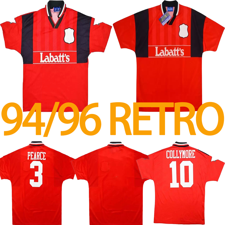 

1994-96 Notting Home Shirt RED HAM retro soccer jerseys Pearce Jason Lee Roy Silenzi Collymore 93 94 F ORrest classic vintage football shirt, 94/96 home