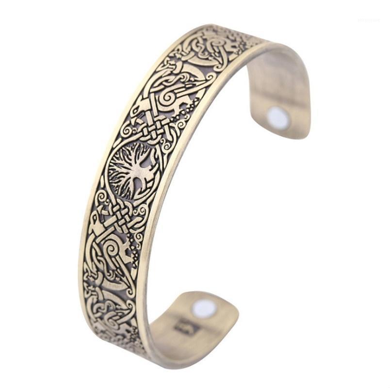 

Viking Tree of Life Cuff Magnetic Bangle Bracelet Men Retro Mechanical Bird Classic Party Jewelry1