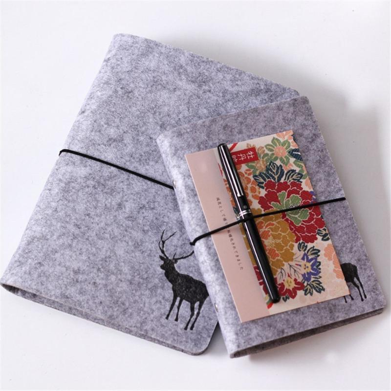 

1pc Fashion Felt Cover Notebook A5/A6 Loose Leaf Inner Core Planner Organizer Diary Journal Spiral Notebook Office Supply1