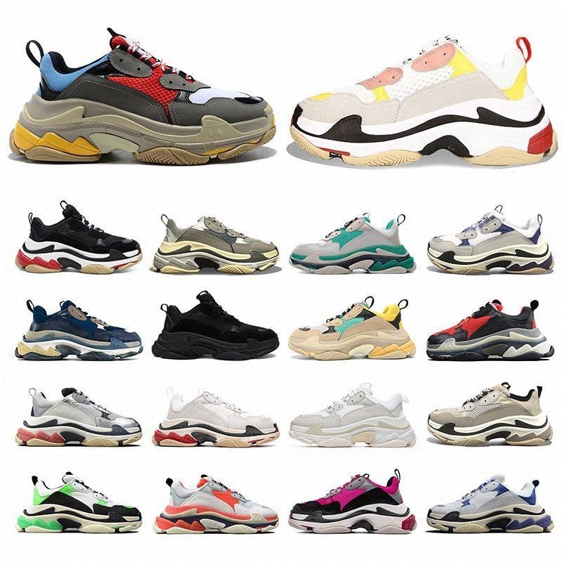 

2021 triple S fashion men women dad shoes tripler bigsized sneaker platform sole retro scarpe womens mens zapatillas 36-45 Psqk#, Black