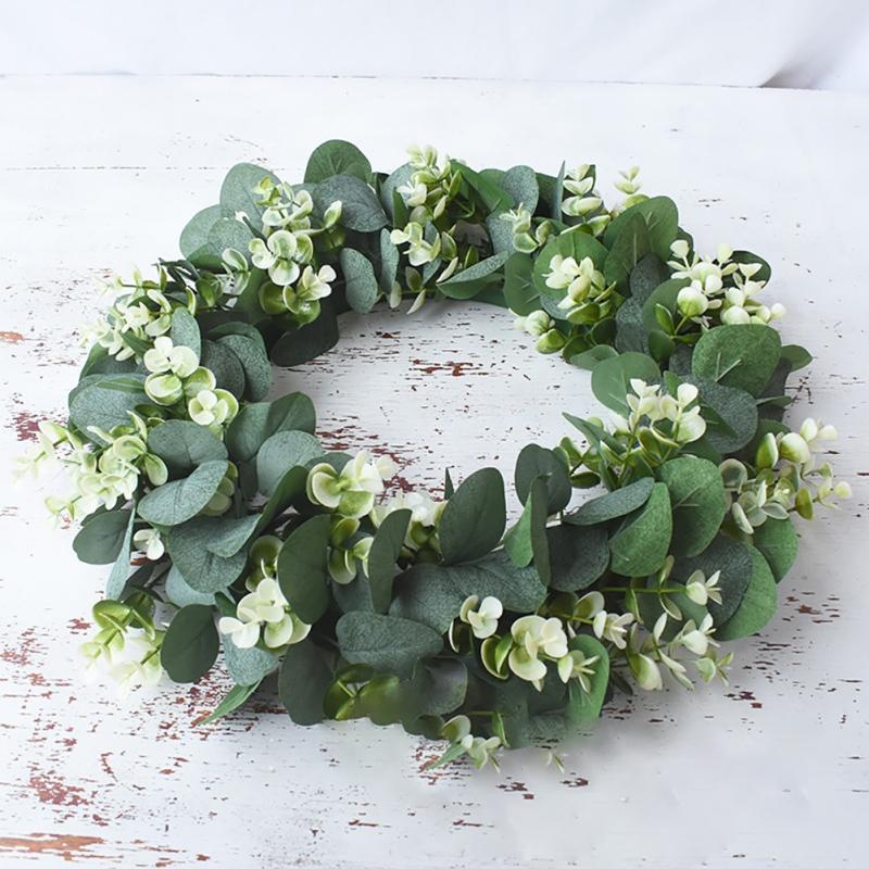 

Silk Artificial Flower Holiday Celebration Green Ecological Front Door/Wall/Fireplace Laurel/Eucalyptus Hanger Art Romantic