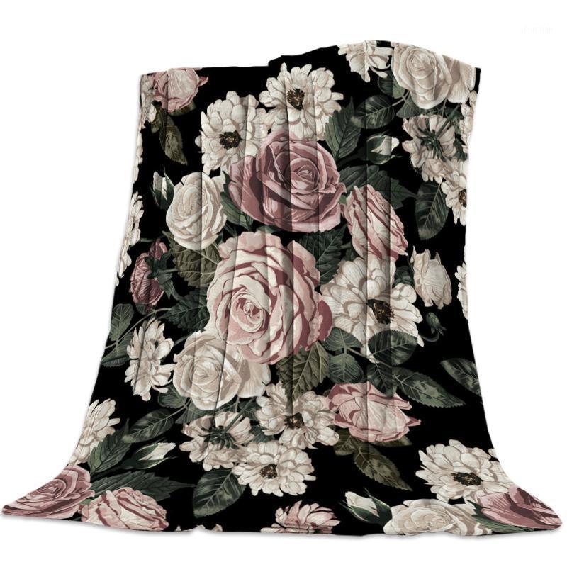 

Flowers Throw Blanket Bedspread Soft Fleece Blanket Air/Sofa/Bedding Winter Bedsheet1