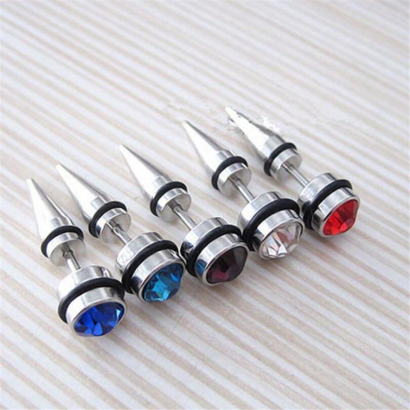 

Simple Retro Zircon Ear Nails Temperament Domineering Men's Earrings Net Red Tide Ins Hip Hop Rock Party Jewelry Gift Wholesale