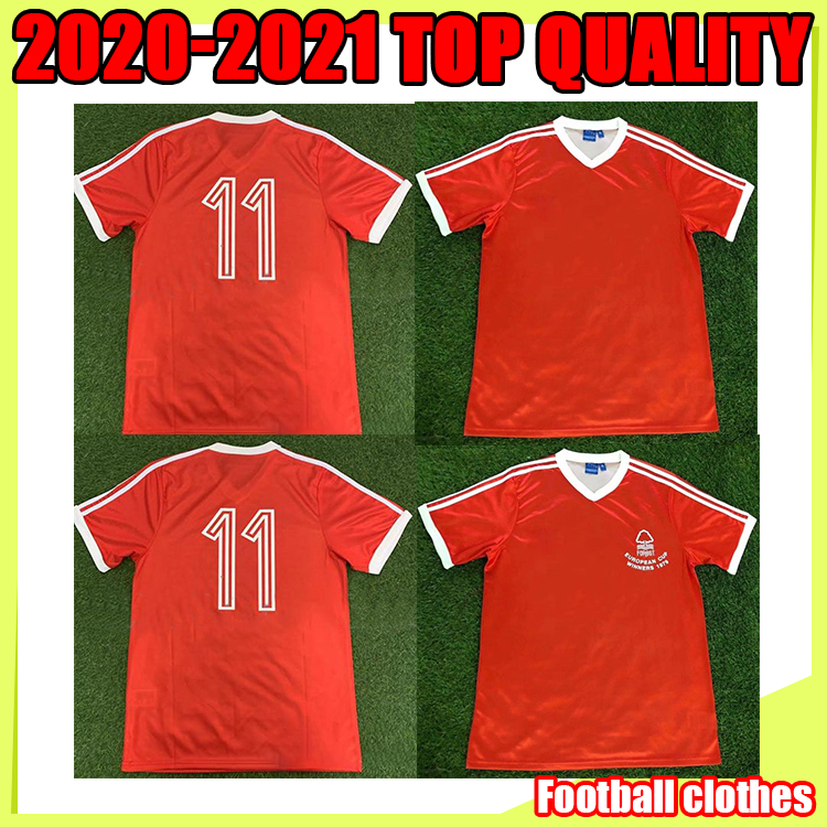 

Top 1979 Nottingham Forest retro Football Club home fans' jersey men's 1980 Nottingham McGovern star Robertson burns Lloyd's soccer jersey