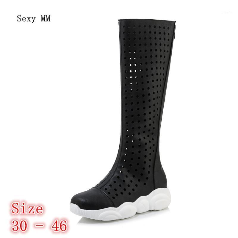 

Summer Boots Women Knee High Boots Flat Platform Woman Thigh High Botas Small Plus Size 30 31 32 33 - 40 41 42 43 44 45 461, White
