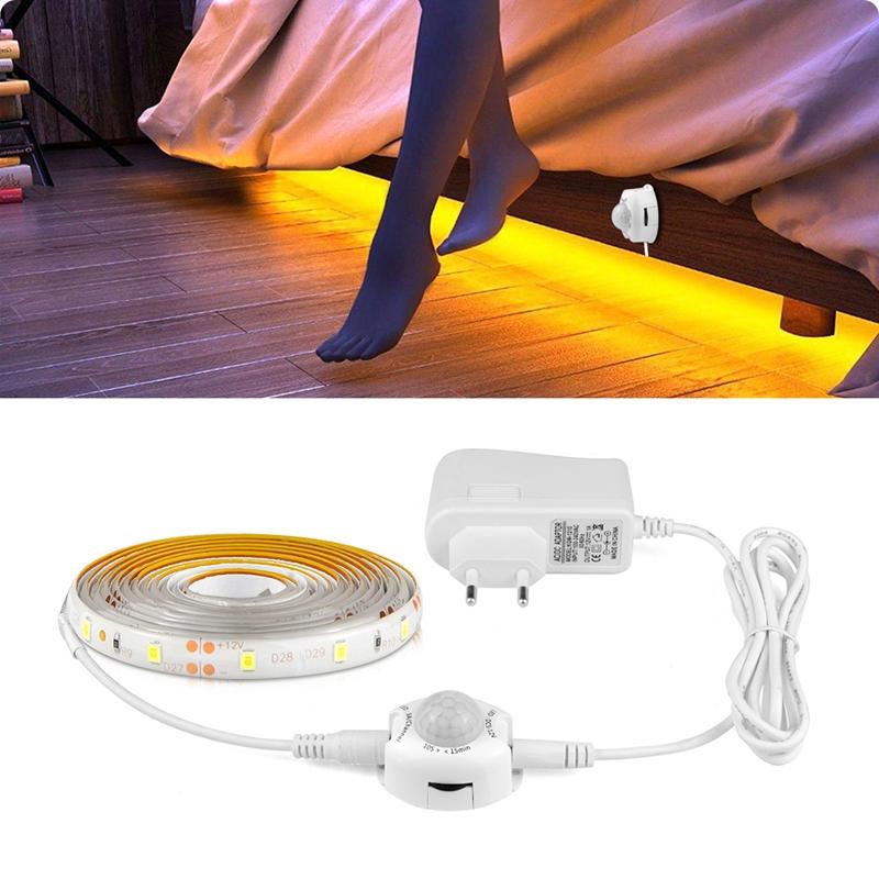 

Bedroom Lights Wall Lamp Motion Sensor DC Power Flexible PIR Detector 12V Night Light Kitchen Wardrobe Waterproof LED Strip Tape