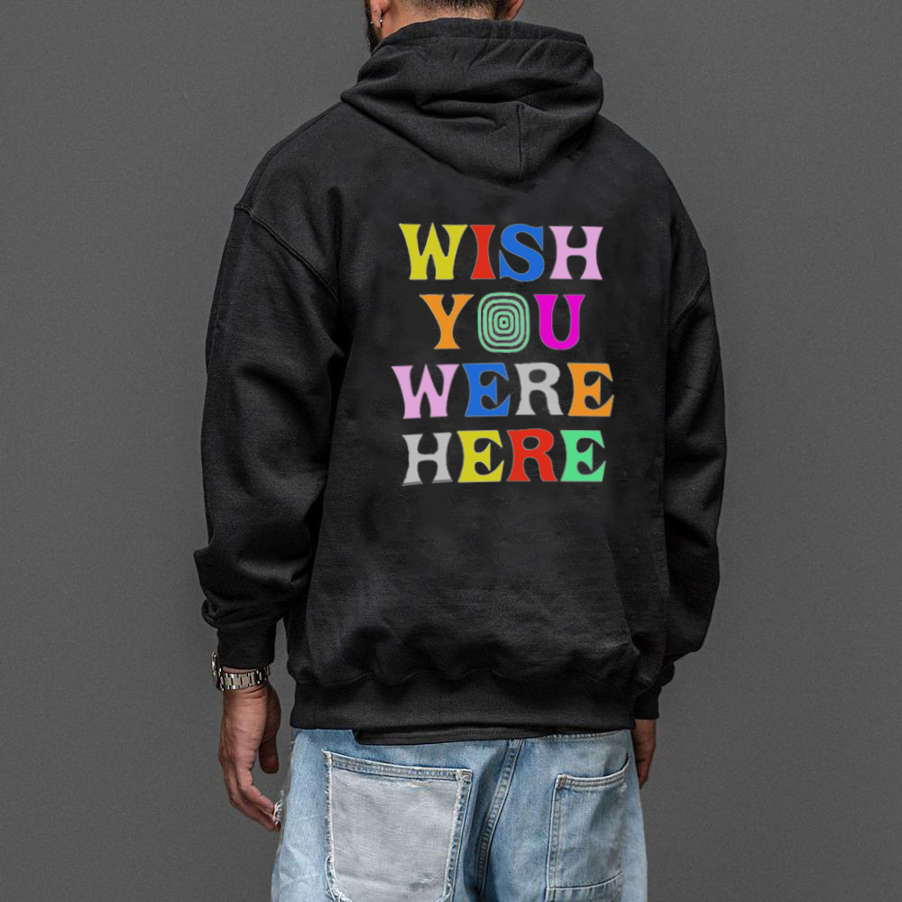 

Mens O-Neck Pullover hoodies Women Clothes Fashion Casual Lovers Travis Scott Astroworld Print High Street Sweater, Black