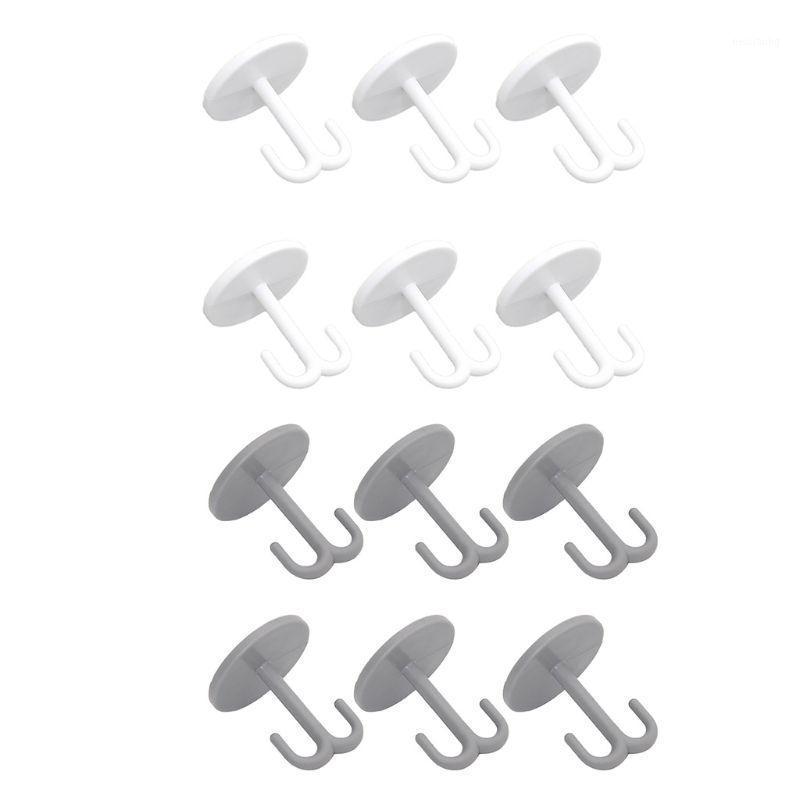 

6pcs ABS Plastic Self Adhesive Heavy Duty Ceiling Hook Wall Mounted Cupboard Drawer Hanger1