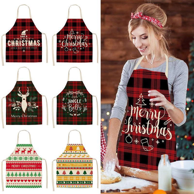 

Linen Merry Christmas Apron Christmas Decorations for Home Kitchen Accessories Natal Navidad 2020 New Year Gifts
