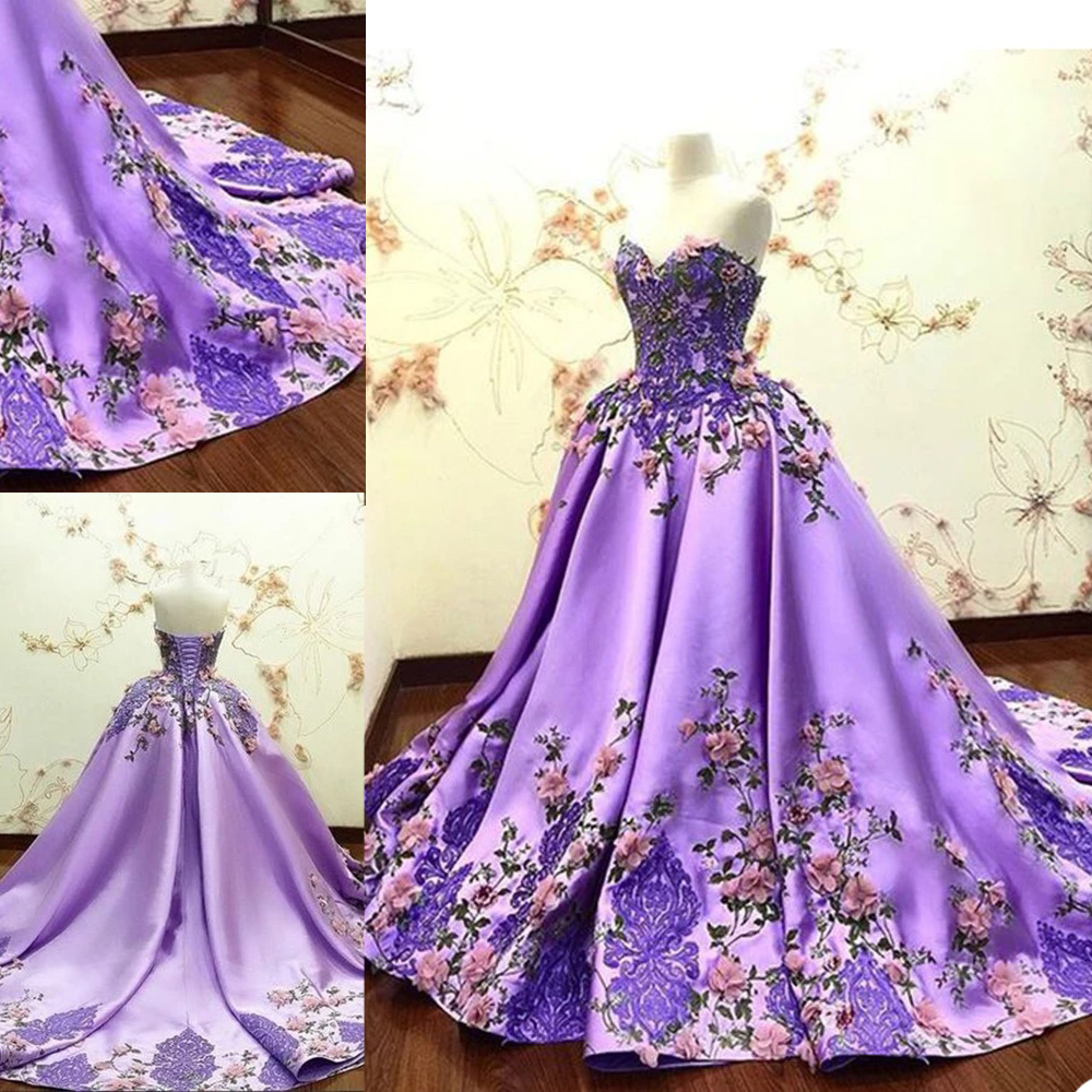 

Elegant Evening Dresses Sweetheart Appliques Beads Lace Ball Gown Prom Gowns 2021 Lace-up Back Sweep Train Special Occasion Dress, Burgundy