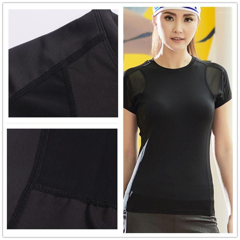 

2020 Women' Yoga Gym sexy T shirt Compression Tights Jersey Sport T-shirts Dry Quick Running Short Sleeve Fitness Clothes1, Only jersey