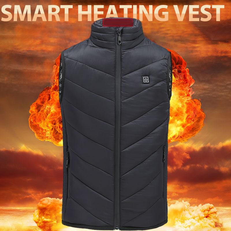 

Outdoor USB Infrared Heating Vest Jacket Unisex Men Jacket Waistcoat Electric Heated Winter Warm Cotton Down Coat Outwear, Yellow