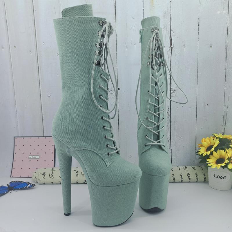 

Leecabe Newest 20CM/8inches Pole dance with denim High Heel platform Pole Dancing boot1, Same as picture