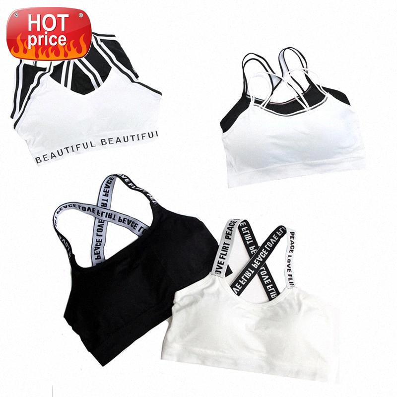 

Push Up Sports Bra Fitness Top Women Yoga Bra For Cup A-D Sport Letters Black White Running Yoga Gym Fitness Crop Top Women #Fi5y