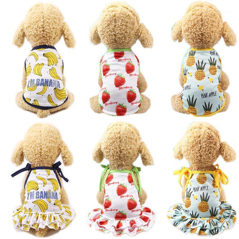 

Summer Pet Couple Outfit Dog Dress T shirt for Small Dogs Fashion Sweet Pet Clothes Cat Dress Vest Puppy Clothing Chihuahua Pug1, Strawberry-boy