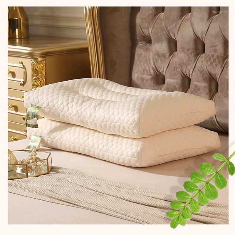 

Latex Pillow Natural Cervical Spine Neck Protection Latex Pillow Knitted Cotton Particle1