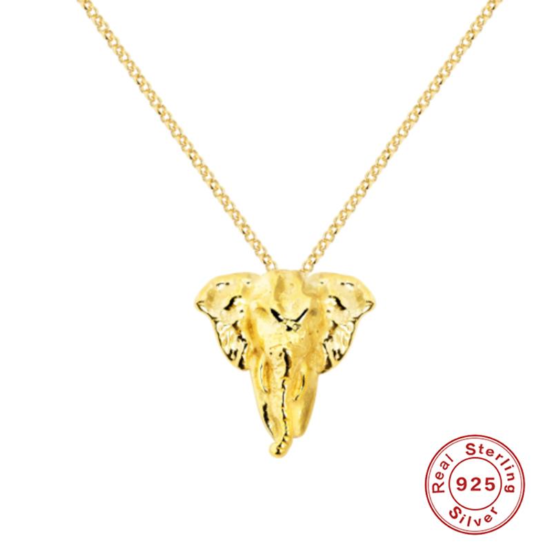 

Other GS 925 Sterling Silver Elephant Head Pendant Necklaces For Women Charm Chain Necklace Collar Fashion Choker Jewelry