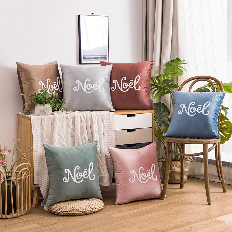 

Nordic Simple Letter Series Dutch Velvet Series Pillow Case Decorative Pillowcase Cushions for Cojines Decorativos Para Sofa, Sfn7212-02